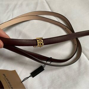 Burberry Dark Brown and Tan Leather Belt